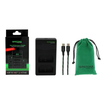 PATONA - Rychlonabíječka Dual Panasonic DMW-BLF19 + kabel USB-C 0,6m