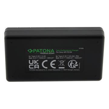 PATONA - Rychlonabíječka Dual Sony NP-FZ100 +kabel USB-C 0,6m