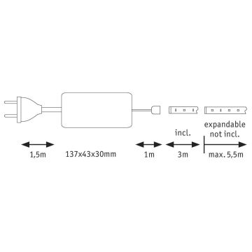Paulmann 70666 - LED/20W IP44 Koupelnový pásek MAXLED 3m 230V