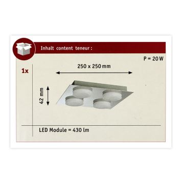 Paulmann 70875 - 4xLED/5W IP23 Koupelnové stropní svítidlo DORADUS 230V