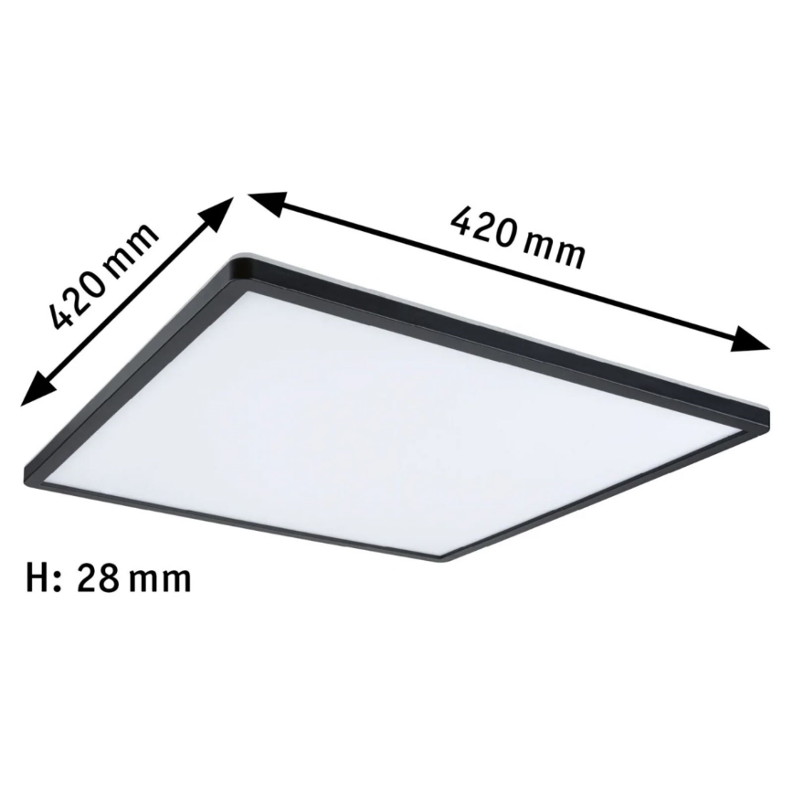 Paulmann 71002 - LED/22W Stmívatelný panel ATRIA 230V 3000K 42x42 cm černá