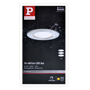 Paulmann 93599 - SADA 3x LED GU10/7W IP44 Stmívatelné koupelnové svítidlo NOVA 230V