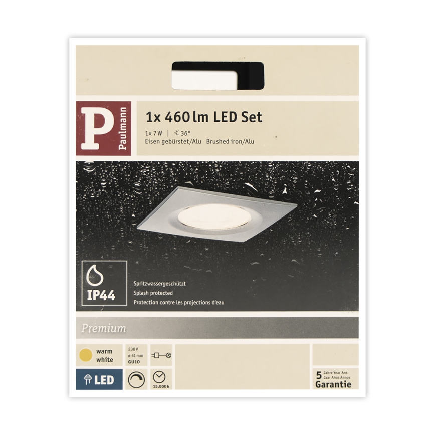 Paulmann 93611 - LED-GU10/7W IP44 Stmívatelné koupelnové podhledové svítidlo NOVA 230V