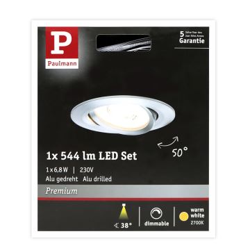 Paulmann 93946 - LED/6,8W IP23 Stmívatelné koupelnové podhledové svítidlo COIN 230V