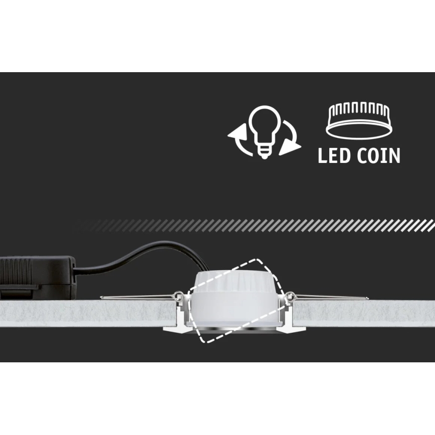 Paulmann 93976 - SADA 3xLED/6,8W IP44 Koupelnové podhledové svítidlo COIN 230V