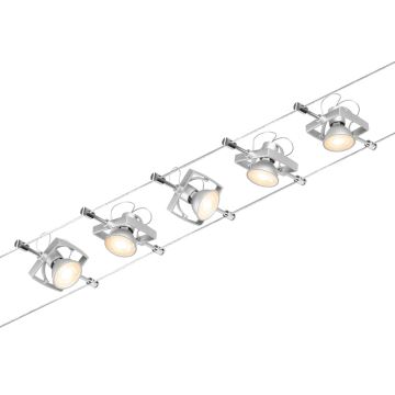 Paulmann 94430 - SADA 5xGU5,3/10W Bodové svítidlo do lankového systému MAC 230V matný chrom