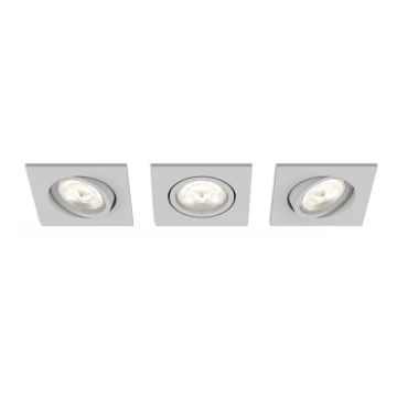 Philips 50123/87/P0 - SADA 3x LED Stmívatelné podhledové svítidlo CASEMENT LED/4,5W/230V