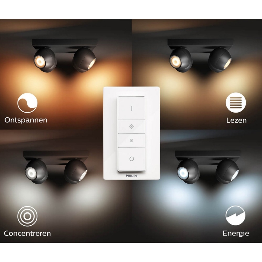 Philips - LED Stmívatelné bodové svítidlo Hue BUCKRAM 4xGU10/5W/230V + dálkové ovládání 