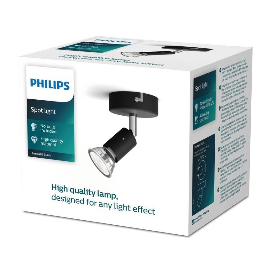 Philips - Bodové svítidlo 1xGU10/50W/230V černá