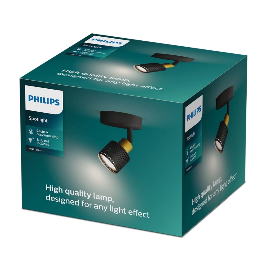 Philips - Bodové svítidlo NIALL 1xGU10/5W/230V černá/mosaz