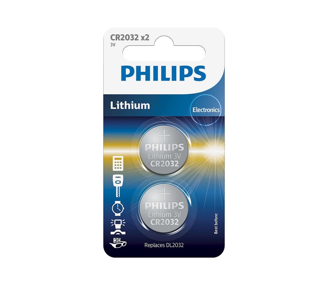 Philips Philips CR2032P2/01B-2 ks Lithiová baterie knoflíková CR2032 MINICELLS 3V 240mAh P2226