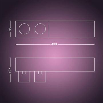 Philips - LED RGBW Stmívatelné bodové svítidlo Hue CENTRIS LED/11W/230V + 2xGU10/5,7W