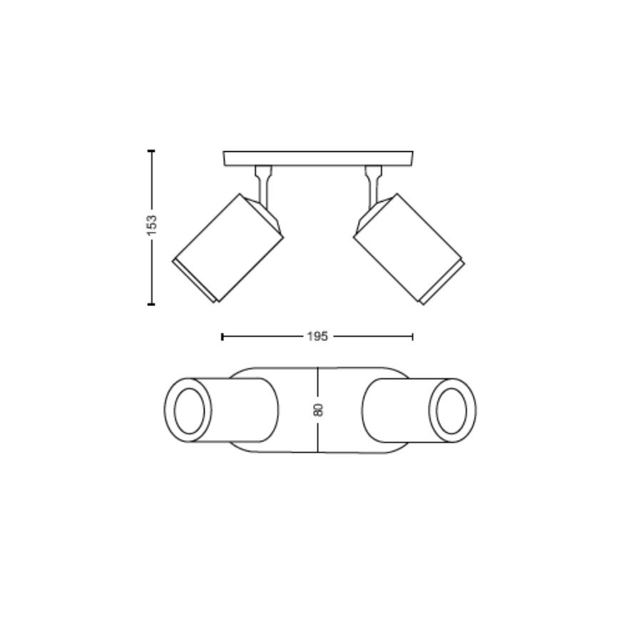 Philips - LED RGBW Stmívatelné bodové svítidlo Hue FUGATO 2xGU10/4,2W/230V 2000-6500K černá