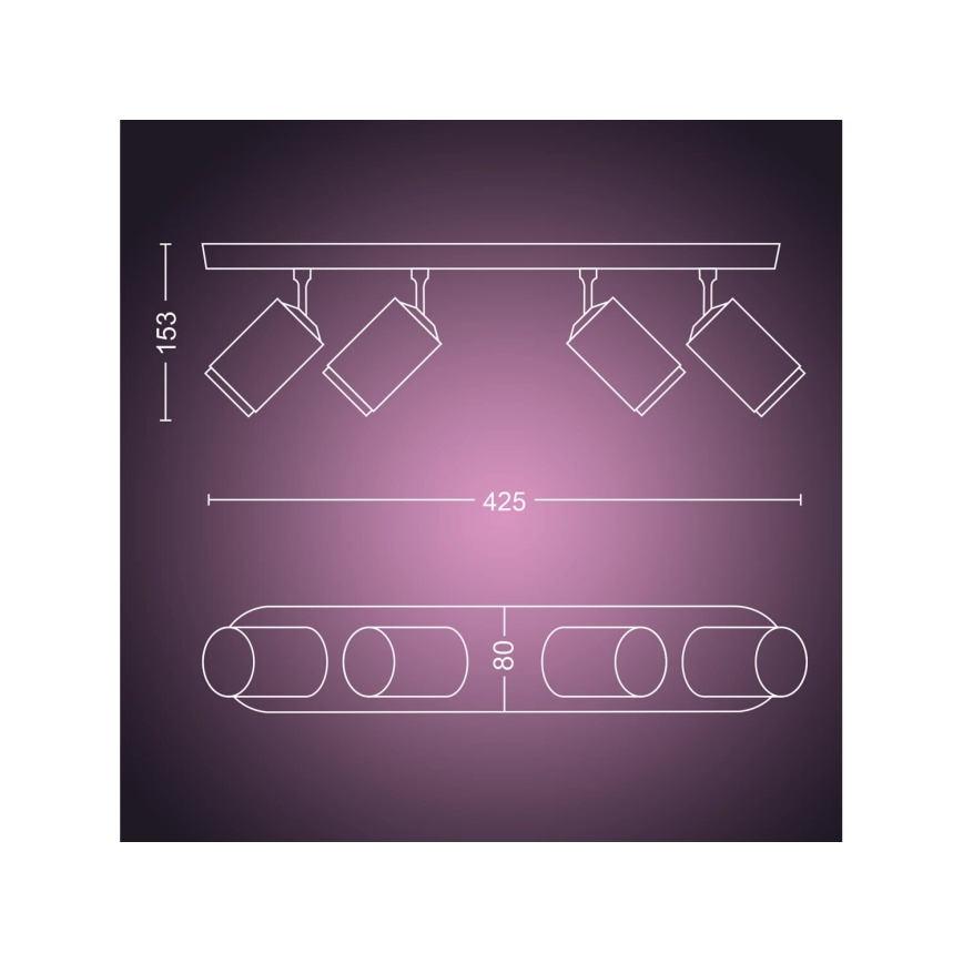 Philips - LED RGBW Stmívatelné bodové svítidlo Hue FUGATO 4xGU10/4,2W/230V 2000-6500K černá