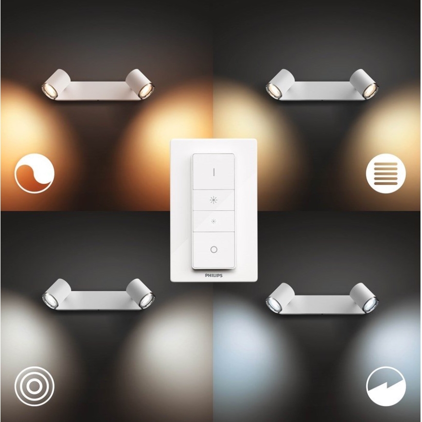 Philips - LED Stmívatelné koupelnové svítidlo Hue ADORE 2xGU10/5W/230V IP44 + dálkové ovládání