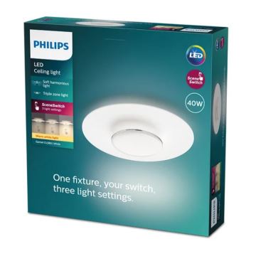 Philips- LED Stmívatelné stropní svítidlo SCENE SWITCH LED/40W/230V 2700K stříbrná