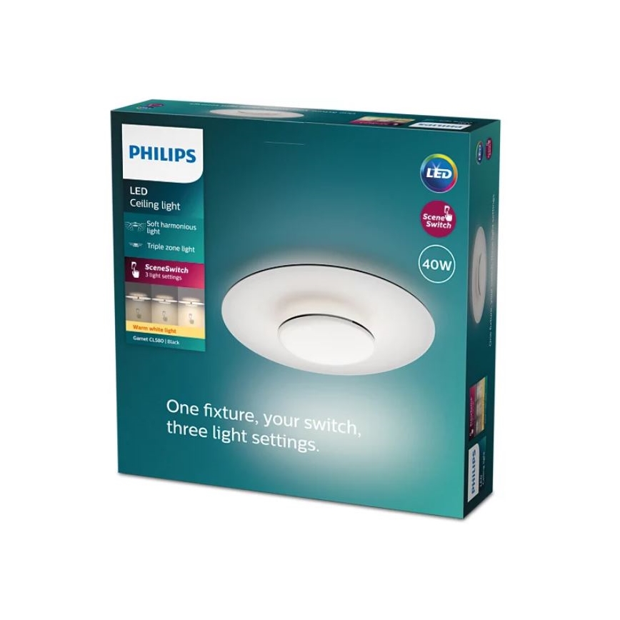 Philips- LED Stmívatelné stropní svítidlo SCENE SWITCH LED/40W/230V 2700K černá