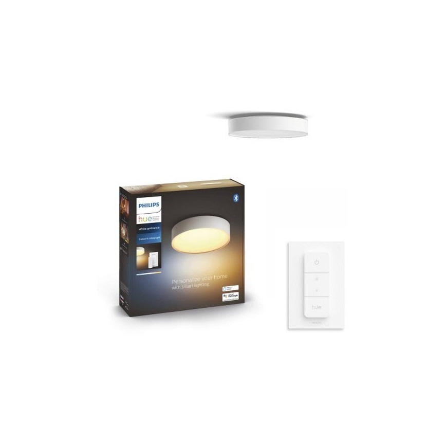 Philips - LED Stmívatelné stropní svítidlo Hue LED/9,6W/230V 2200–6500K pr. 261 mm bílá + dálkové ovládání