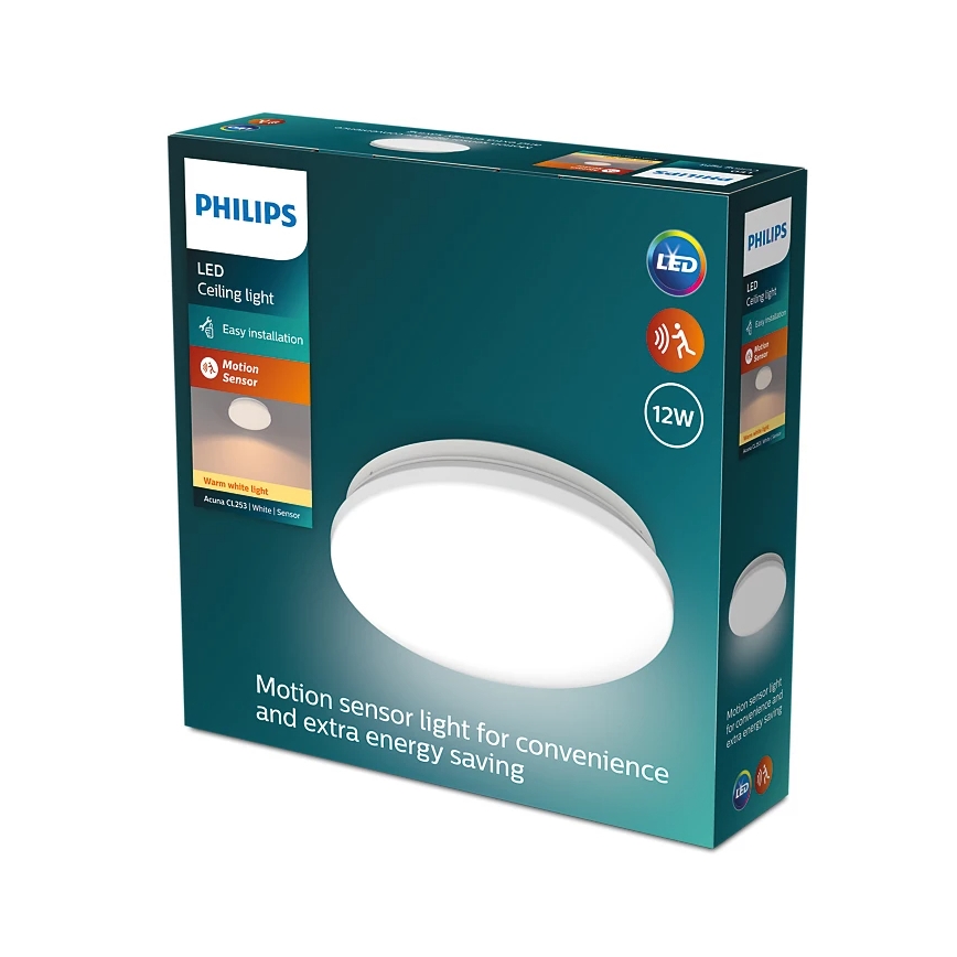 Philips - LED Stropní svítidlo se senzorem ACUNA LED/12W/230V 2700K