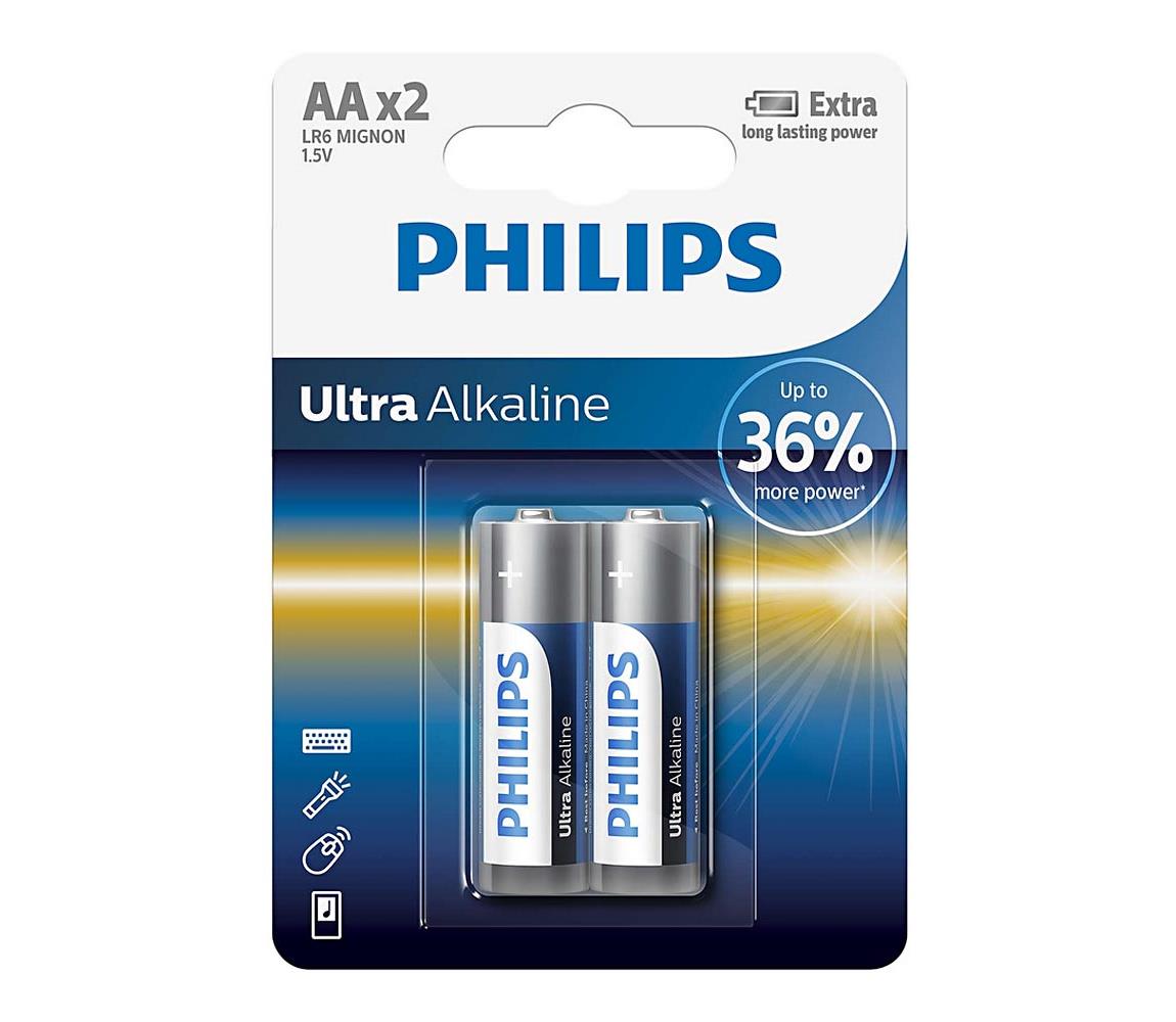 Philips Philips LR6E2B/10 - 2 ks Alkalická baterie AA ULTRA ALKALINE 1,5V 2800mAh 