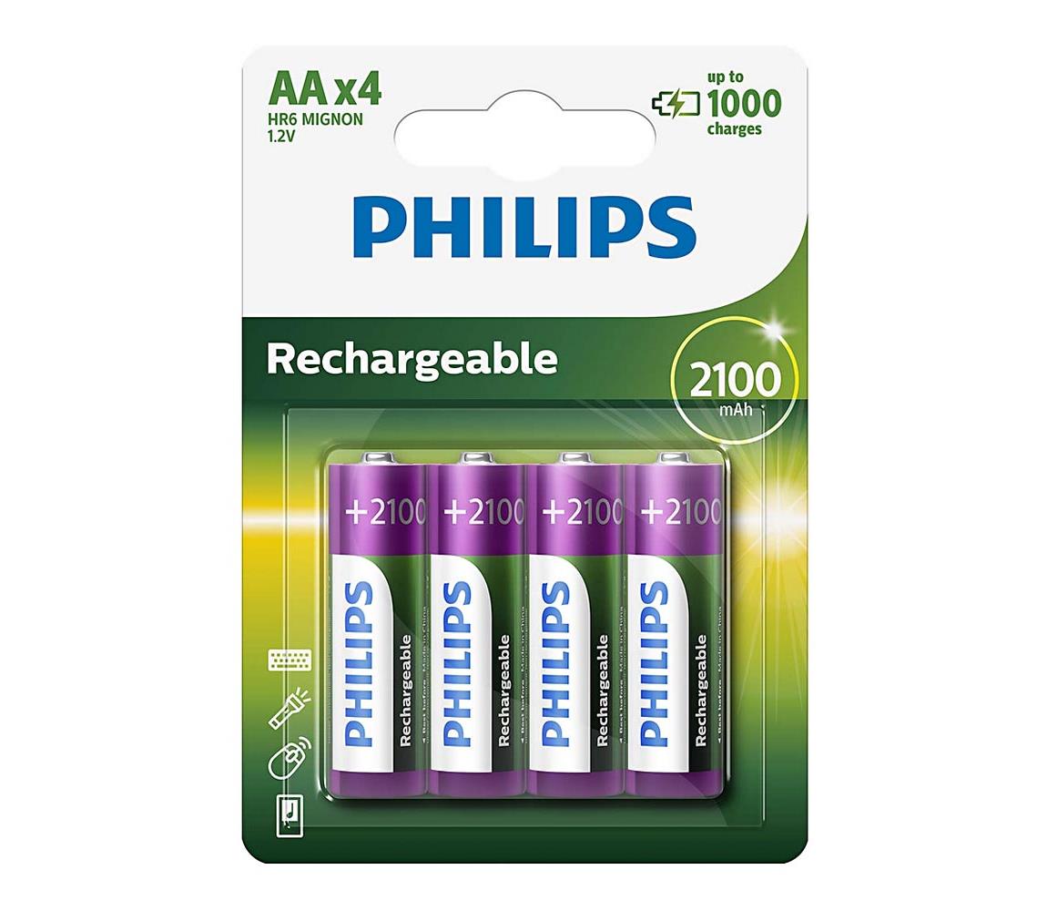 Philips Philips R6B4A210/10 - 4 ks Nabíjecí baterie AA MULTILIFE NiMH/1,2V/2100 mAh P2236