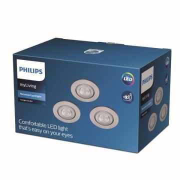 Philips - SADA 3x LED Podhledové svítidlo LED/4,5W/230V 2700K