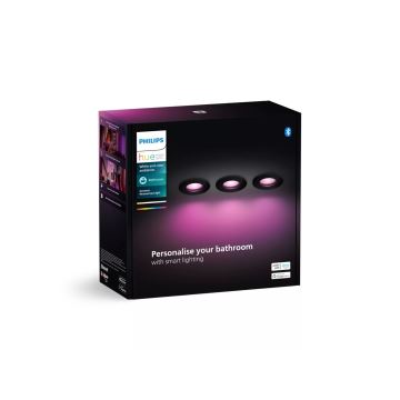 Philips - SADA 3x LED RGBW Stmívatelné koupelnové podhledové svítidlo Hue XAMENTO 1xGU10/4,2W/230V 2000-6500K IP44