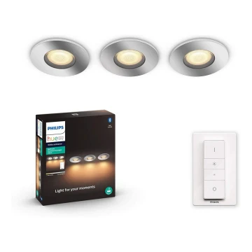 Philips - SADA 3x LED Stmívatelné koupelnové svítidlo Hue ADORE 1xGU10/5W/230V IP44 + dálkové ovládání