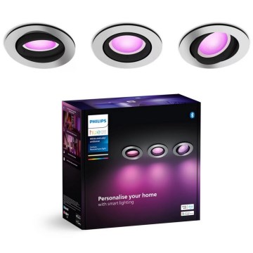 Philips - SADA 3xLED RGBW Stmívatelné podhledové Hue CENTURA 1xGU10/4,2W/230V 2000-6500K