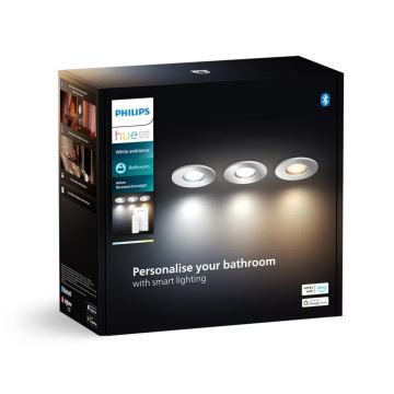 Philips - SADA 3x LED Stmívatelné koupelnové podhledové svítidlo Hue ADORE BATHROOM 1xGU10/4,2W/230V 2200-6500K IP44