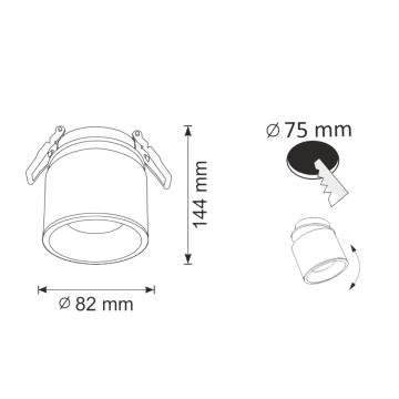 Podhledové bodové svítidlo HARON 1xGU10/10W/230V bílá/zlatá