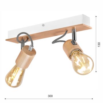 Přisazený lustr GUSTAVO 2xE27/60W/230V buk - FSC certifikováno