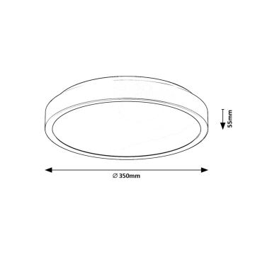 Rabalux - LED Koupelnové stropní svítidlo LED/36W/230V IP44 4000K pr. 35 cm černá