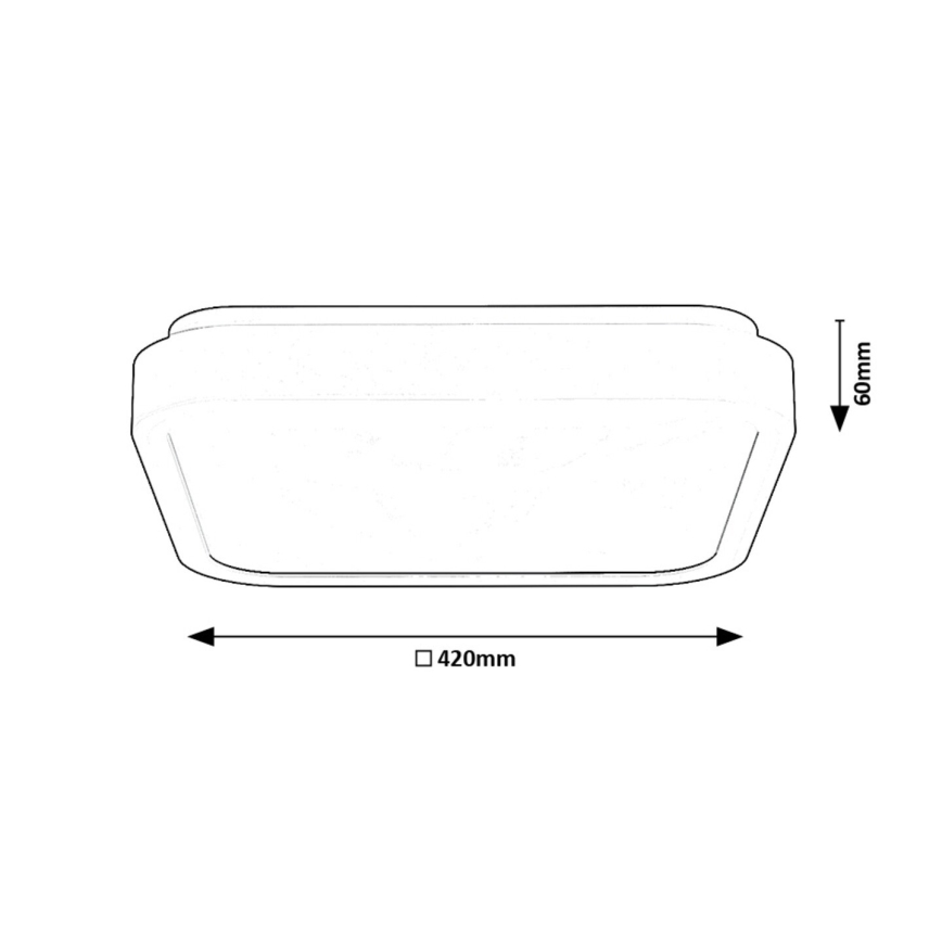 Rabalux - LED Koupelnové stropní svítidlo LED/48W/230V IP44 4000K 42x42 cm černá