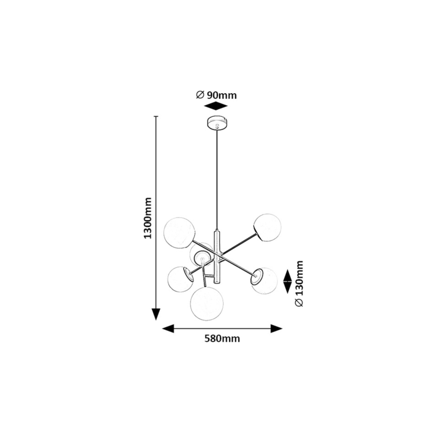 Rabalux - Lustr na lanku 6xE14/20W/230V