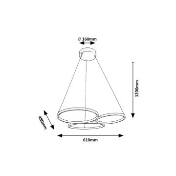 Rabalux - LED Lustr na lanku LED/38W/230V černá