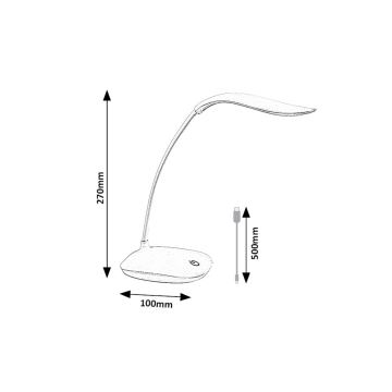 Rabalux - LED Stmívatelná flexibilní stolní lampa LED/2W/5V bílá