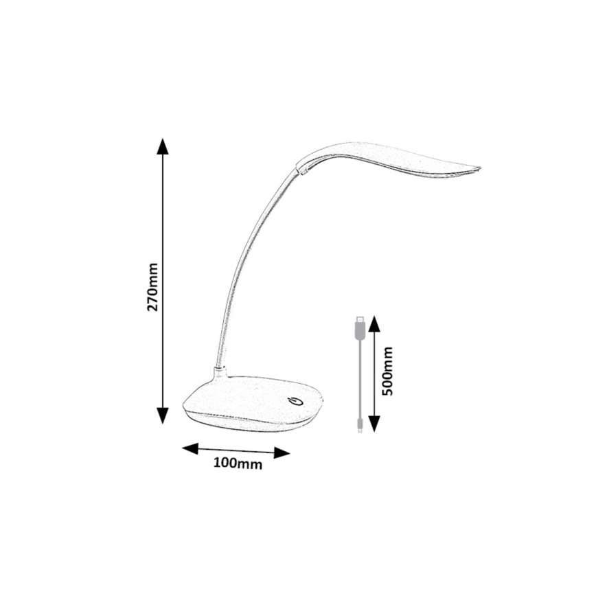 Rabalux - LED Stmívatelná flexibilní stolní lampa LED/2W/5V bílá