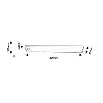 Rabalux - LED Podlinkové nabíjecí svítidlo se senzorem LED/2W/3,7V 4000K