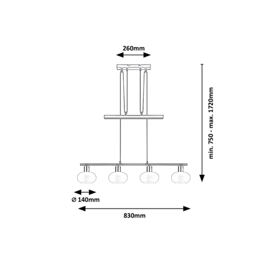 Rabalux - Lustr na lanku 4xE14/40W/230V