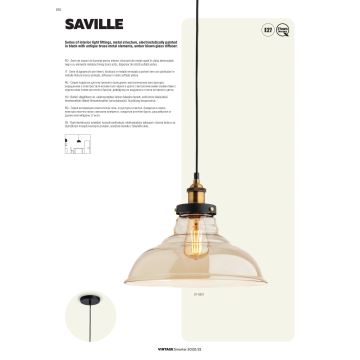 Redo 01-1026 - Nástěnné svítidlo SAVILLE 1xE27/42W/230V