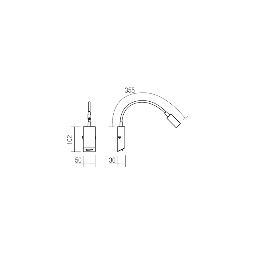 Redo 01-1195 - LED Flexibilní lampička HELLO LED/3W/230V chrom