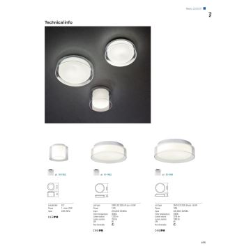 Redo 01-1453 - LED Koupelnové stropní svítidlo NAJI LED/12W/230V pr. 30 cm IP44