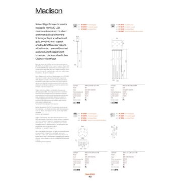 Redo 01-2048 - LED Lustr na lanku MADISON 8xLED/4W/230V černá