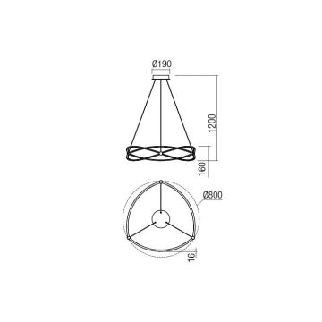 Redo 01-2251 - LED Stmívatelný lustr na lanku QUARK LED/43W/230V 3000K pr. 60 cm chrom