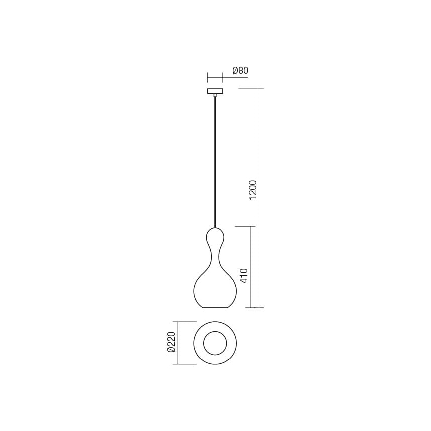 Redo 01-2258 - Lustr na lanku LOB 1xE27/42W/230V pr. 22 cm béžová