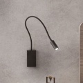 Redo 01-2755 - LED Flexibilní lampička WALLIE LED/3W/230V USB CRI 90 černá