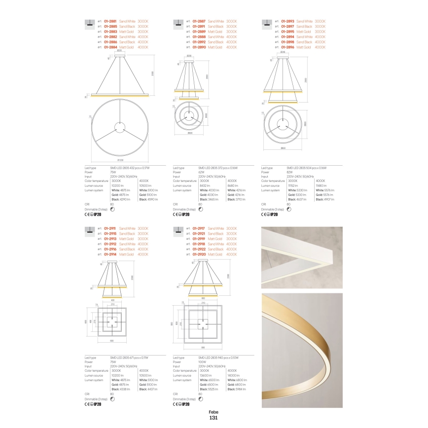 Redo 01-2817 - LED Stmívatelné nástěnné svítidlo FEBE LED/24W/230V zlatá