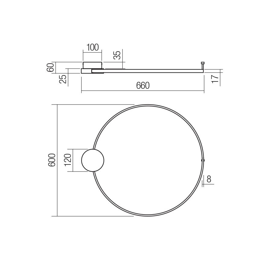 Redo 01-3103 - LED Nástěnné svítidlo ATOM LED/20W/230V pr. 60 cm