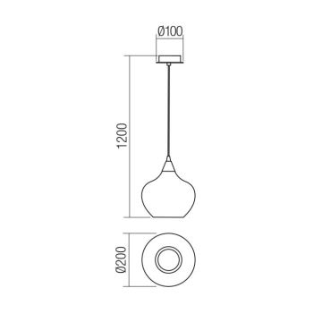 Redo 01-3191 - Lustr na lanku TANNER 1xE14/28W/230V pr. 20 cm